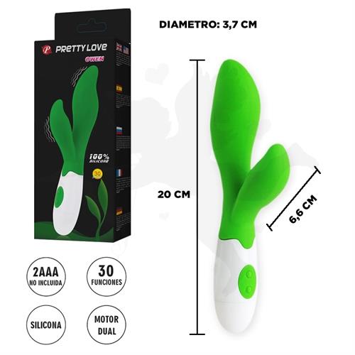 Vibrador con estimulacion clitorial de suave textura